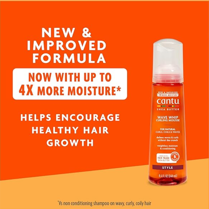 Cantu Natural Hair Wave Whip Curling Mousse – 8.4 oz